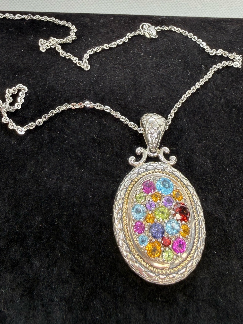NWOT Arts Elegance Kohl's $500 Sterling Silver Gold Plated Multi-Gem Enhancer